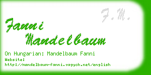 fanni mandelbaum business card